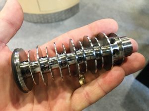 The baffle system is milled from a single piece of stainless steel to minimize variance. The idea is to virtually eliminate change in point of impact when adding or reinstalling the suppressor.