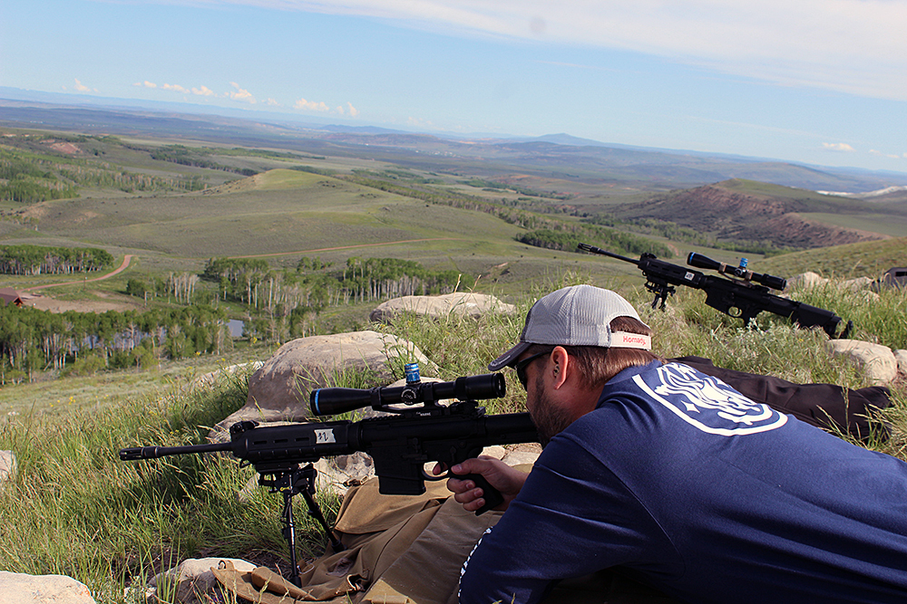 We also tried some prone shots on downward angles making sure to use what we learned the previous day to get our rifles on target on the first shot.