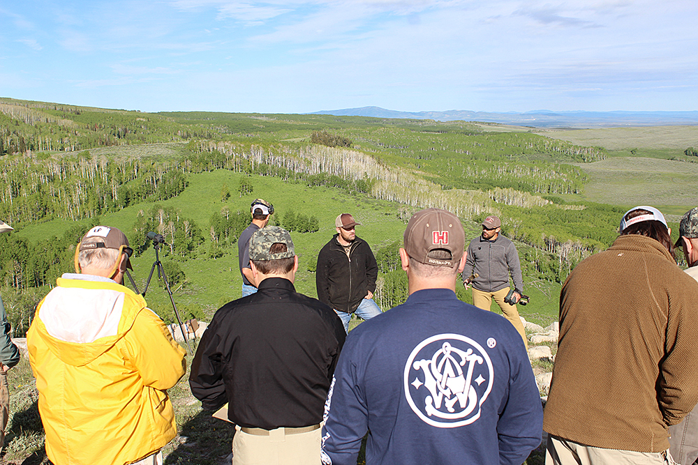 On day two we moved into the mountains of western Wyoming to truly simulate shots that a hunter might be confronted with chasing western elk or mule deer (or other game). Now we really had to factor in wind, elevation, temperature and pressure to make sure our shots were true. In these exercises, instructors limited shooters to two shots only. Spotters and shooters had to communication clearly to get a "killing" shot.