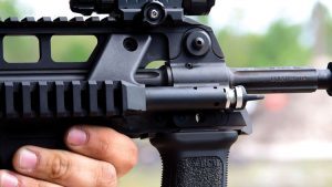 On the right side of the rifle is the adjustable gas system. It was originally meant for launching rifle grenades, but suppressor owners can use it to dial the gun to their desired ammunition.