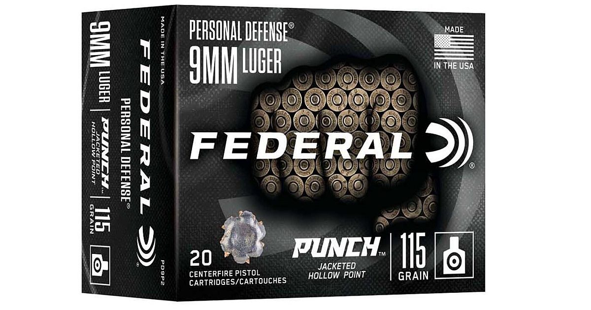 Federal Premium Punch 9mm Luger 115-Grain JHP Ammo Federal Premium Punch 9mm Luger 115-Grain JHP Ammo