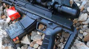 Bren and AR style ambi selector and magazine release and swappable AR spec grip offer shooters a familiar feel on the rifle