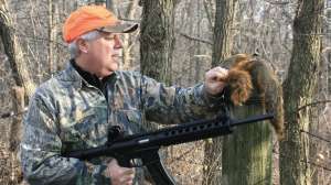 Rimfire Return hunter with SW 22 rifle and squirrels