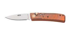 Knives of Alaska Onyx G10 orange black front transparent