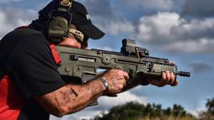 Debrief IWI 1 offhand shots with bullpup can be more stable for some than with AR15