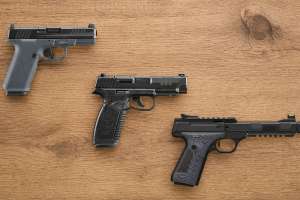 3 guns on wood Chat GPT image
