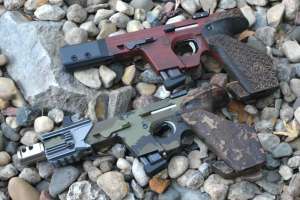 Highly customized CR models such as these Walther GS Ps can command a higher premium and deliver an visual impact for marketing used guns