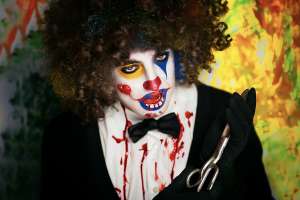 EVERYDAY DEFENSE bloody clown Photo by i Stock
