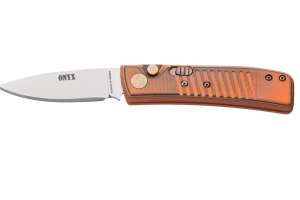 Knives of Alaska Onyx G10 orange black front transparent