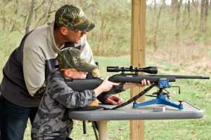 Father son 1 shooting bench targets youth shooting photo by NSSF